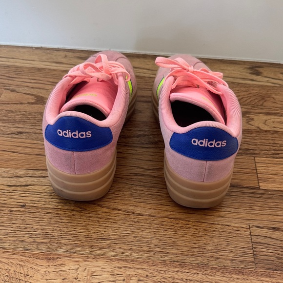 Adidas Pink and Lime Green Sneakers with Blue Accent - Picture 2 of 4